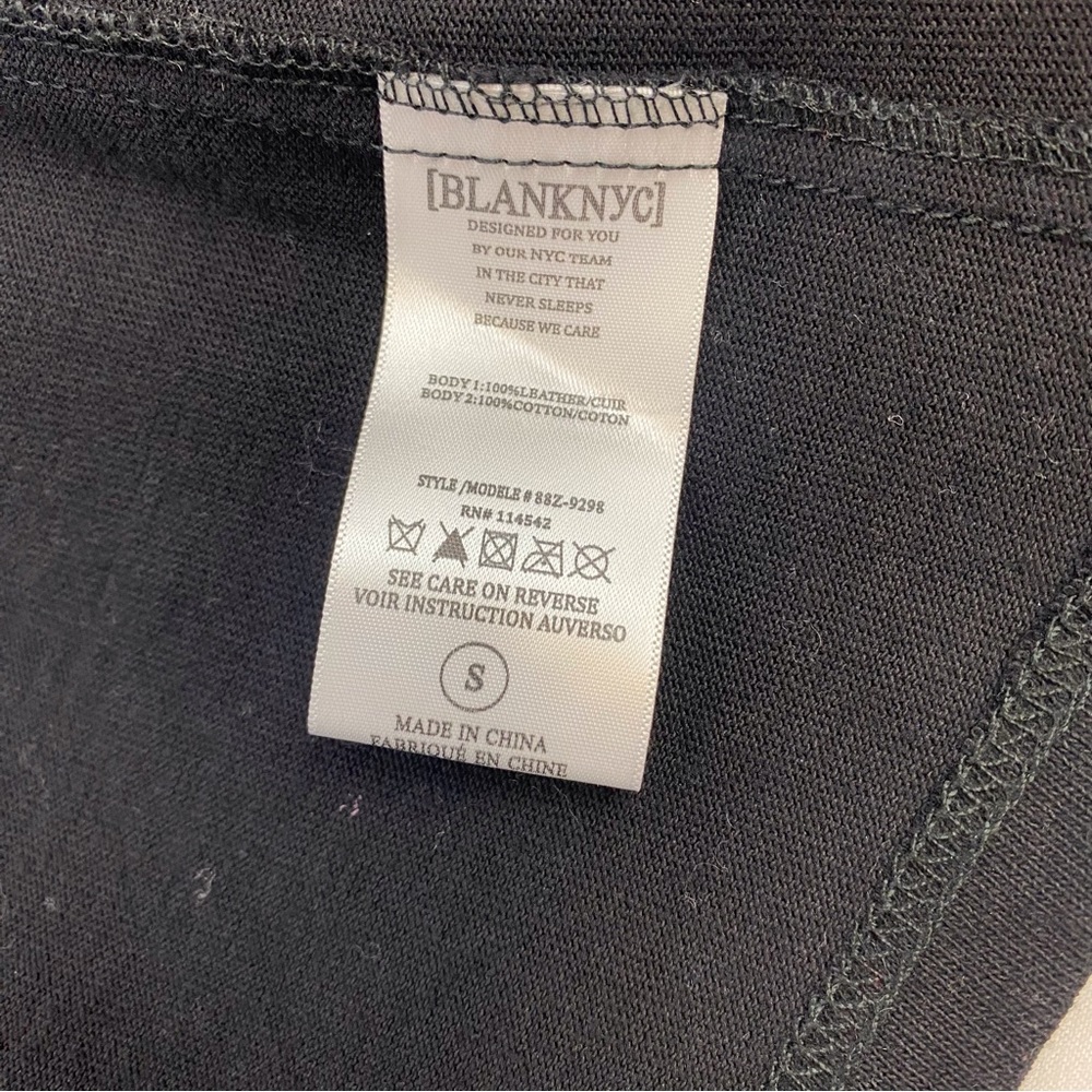 Blank NYC Black Leather Suede Asymmetrical Zip Moto Biker Jacket - Picture 14 of 14